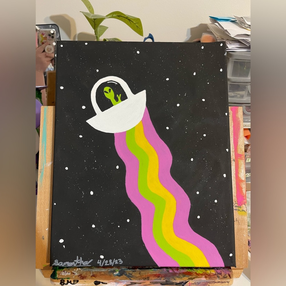 Alien Acrylic Painting